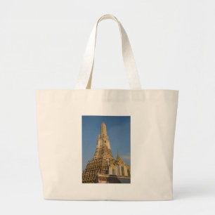 Wat Arun temple in Bangkok Thailand Large Tote Bag
