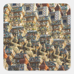 Wat Arun temple in Bangkok Thailand Square Sticker