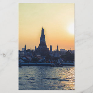 Wat Arun temple Silhouette Thailand Bangkok at sun