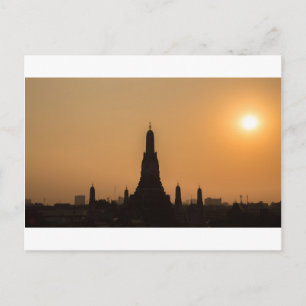 Wat Arun temple Silhouette Thailand Bangkok at sun Postcard