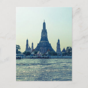 Wat Arun temple with River Thailand Bangkok Postcard
