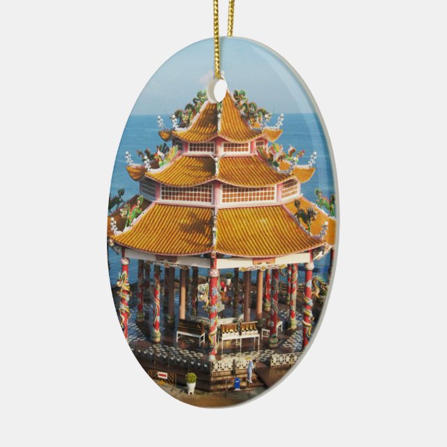 Wat Koh Loi ... Sriracha, Chonburi, Thailand Ceramic Tree Decoration (Left)