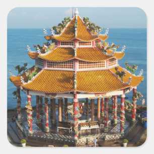 Wat Koh Loi ... Sriracha, Chonburi, Thailand Square Sticker