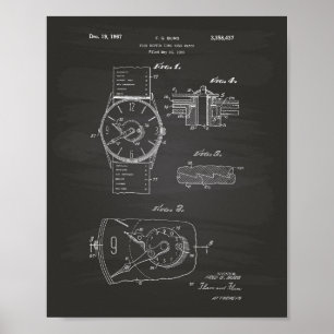 Watch 1966 Patent Art - Chalkboard Poster