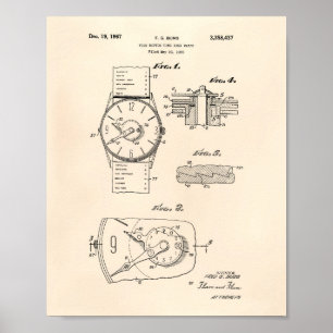 Watch 1966 Patent Art - Old Peper Poster
