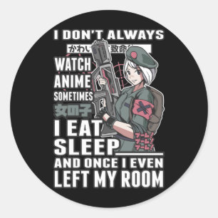 Watch Anime Lover Otaku Japanese Comic Manga Fan Classic Round Sticker