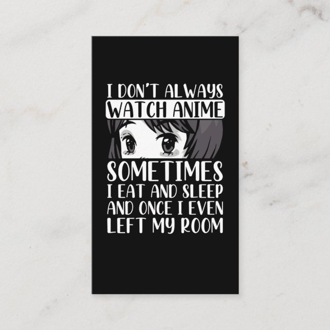 Watch Anime Otaku Girl Japanese Comic Manga Fan Business Card (Front)