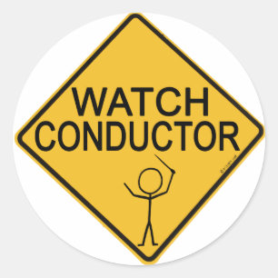 Watch Conductor Classic Round Sticker
