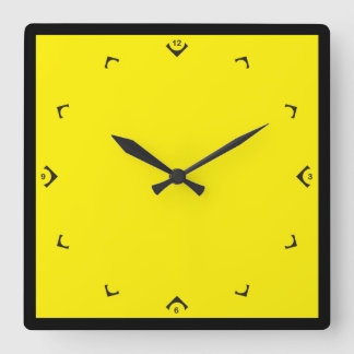 Watch dial with numbers square wall clock