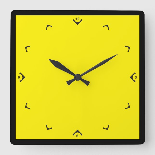 Watch dial with numbers square wall clock (Front)
