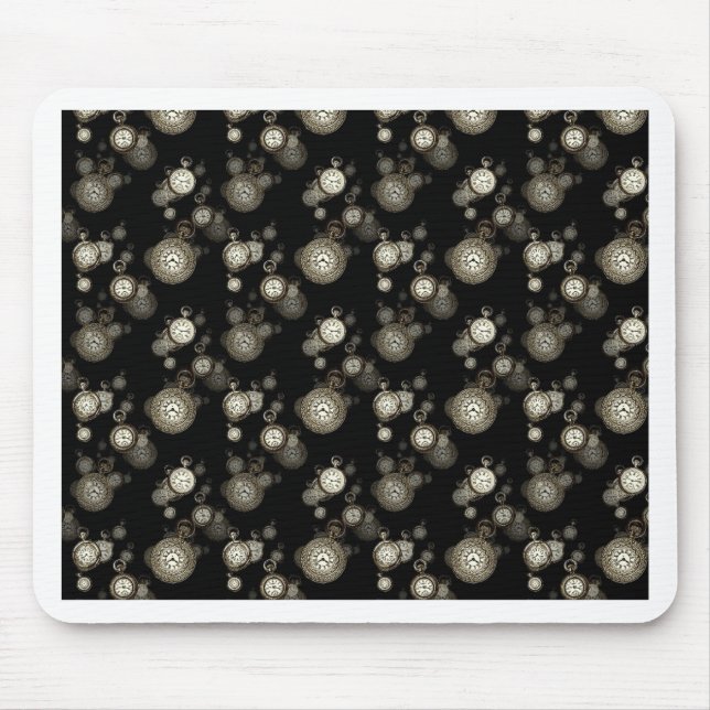 Watch faces print - steampunk patterned accessory mouse mat (Front)