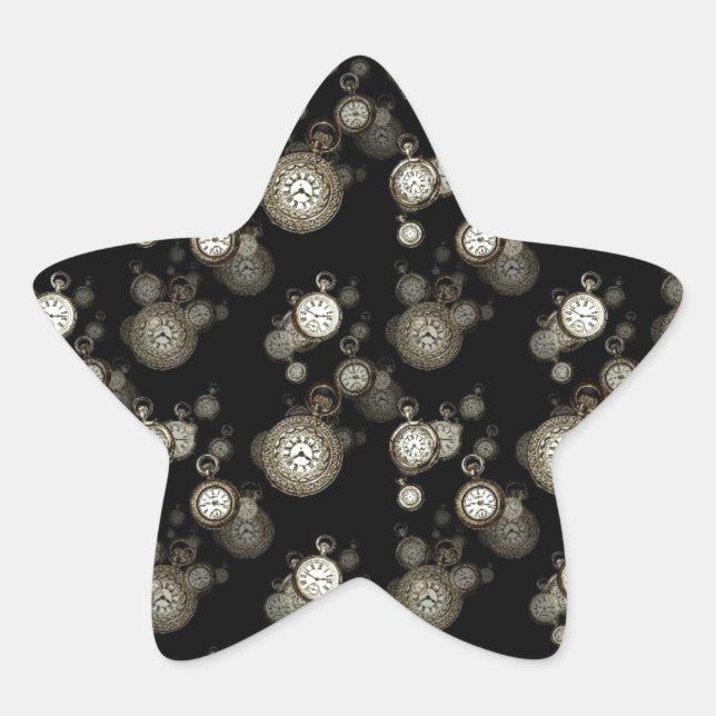Watch faces print - steampunk patterned accessory star sticker (Front)