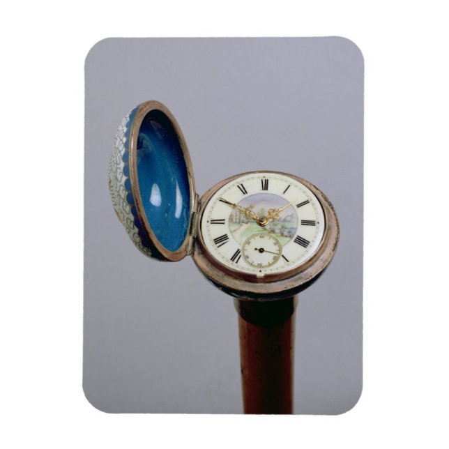 Watch gadget cane (cloisonne enamel) magnet (Vertical)