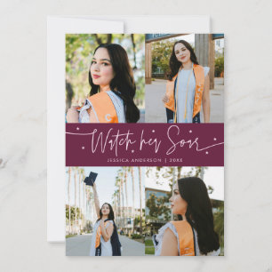 Watch Her Soar Multi Photo Cranberry Grad Announcement
