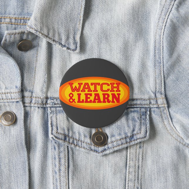 Watch & Learn Radial Oval 7.5 Cm Round Badge (In Situ)
