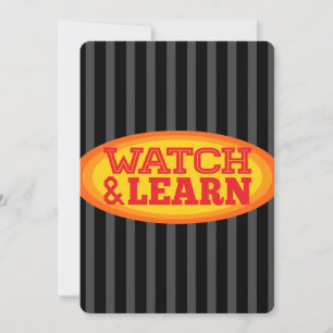 Watch & Learn Radial Oval Stripes Invitation