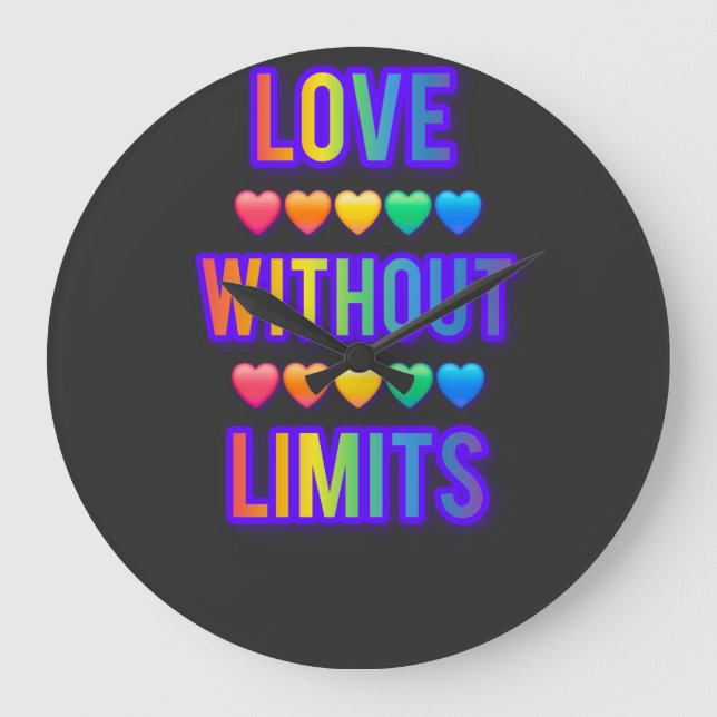 Watch love ❤️ without limits .Valentines day 💕 Large Clock (Front)