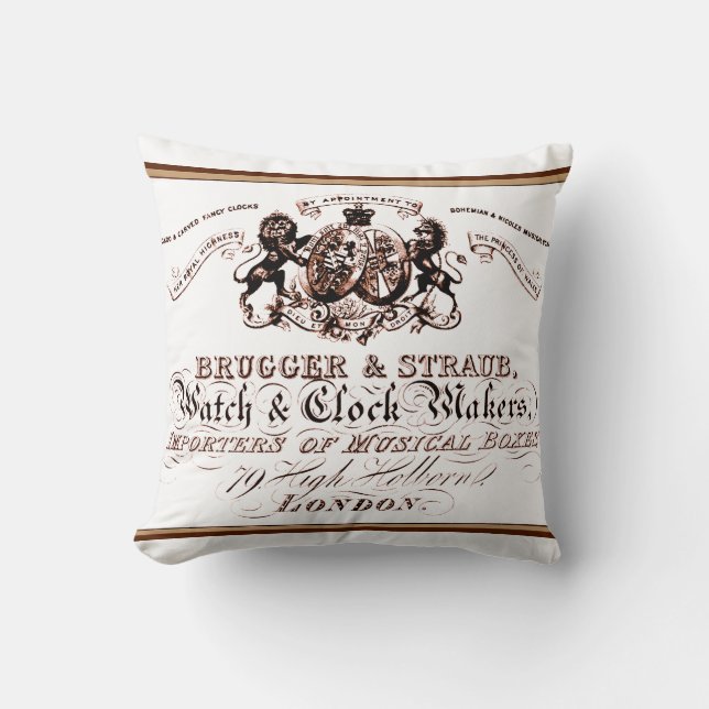 Watch makers vintage advertisement cushion (Front)