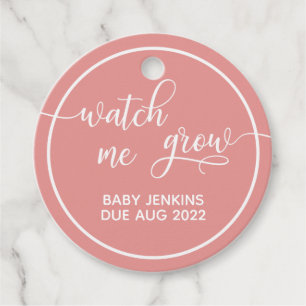 Watch Me Grow Baby Shower Favor Round Favor Tag