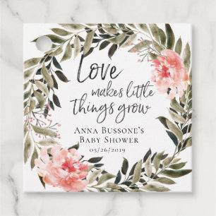 Watch Me Grow Bronze Coral Baby Shower Favour Ta Tags