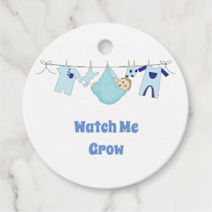 Watch Me Grow Cute Baby Illustration Favour Tag
