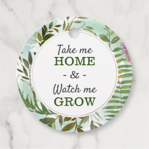 Watch Me Grow Greenery Baby Shower Sprinkle Round Favour Tags
