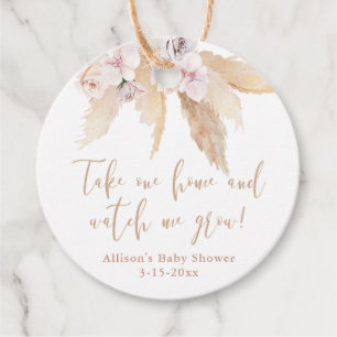 Watch me grow Pampas grass tropical leaves Favour Tags