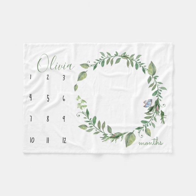 Watch me grow - Photo blanket with watercolor (Front (Horizontal))