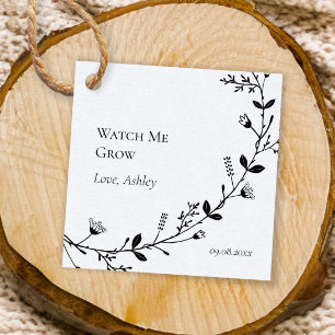 Watch Me Grow Plant or Flowers Baby Shower Favour Tags