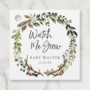 Watch Me Grow   Rustic Baby Shower Favour Tag