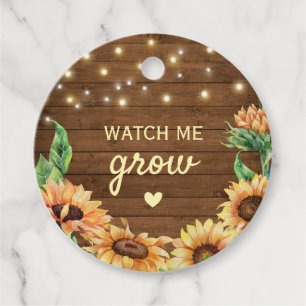 Watch Me Grow Rustic Baby Shower Mini Plant Pot Favour Tags