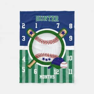 Watch Me Grow - Sport Baseball ⚾ - Green Fleece Blanket