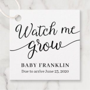Watch me grow tags, Baby Shower Favour Tag, Tags