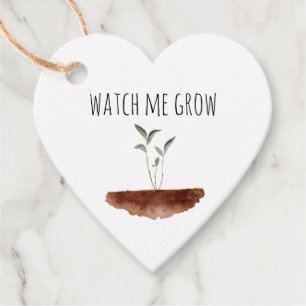 Watch Me Grow Watercolor Baby Plant Favour Tags