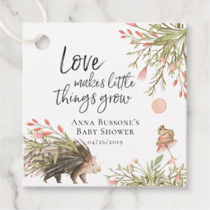 Watch Me Grow Woodland Baby Shower Favour Tag