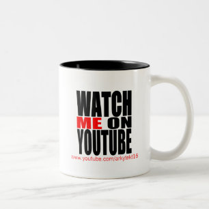 Watch Me on YouTube   Modern (Dark) Two-Tone Coffee Mug