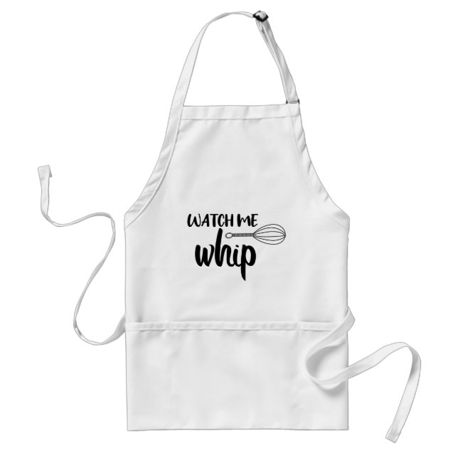 Watch Me Whip // Funny Baking Pun Quote Standard Apron (Front)