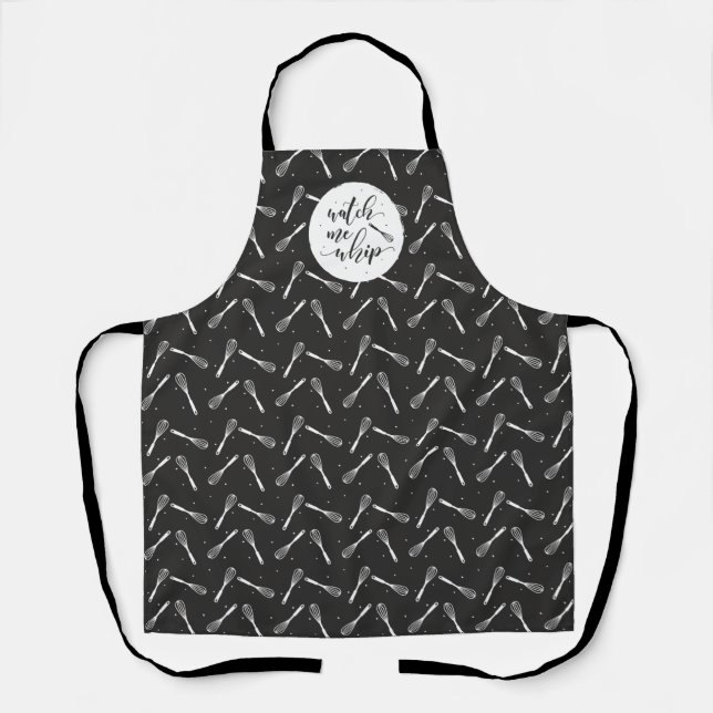 Watch Me Whip Whisk All-Over Print Apron (Front)