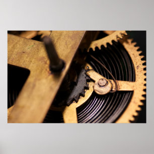 Watch Mechanics Abstract Poster
