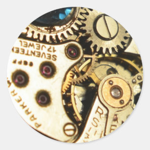 watch movement classic round sticker