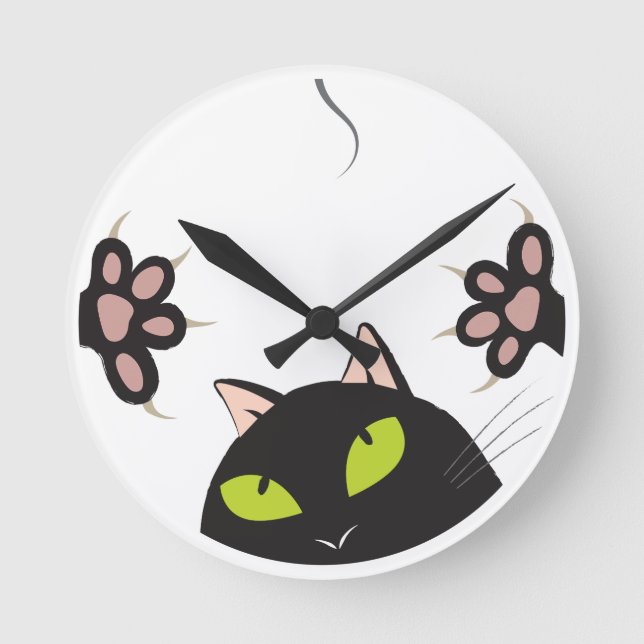 "Watch my claws" Wall Clock (Front)