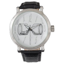 Watch numbers & upright hourglass draining face