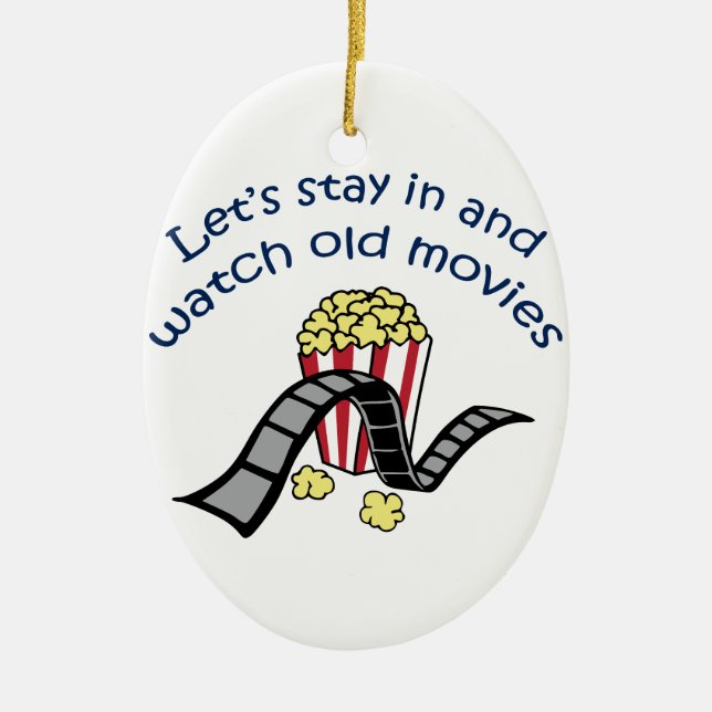 Watch Old Movies Ceramic Tree Decoration (Front)