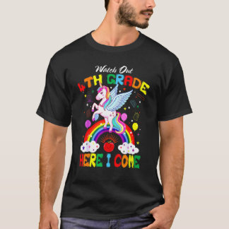 Watch Out 4th Grade Here I Come Unicorn Back To Sc T-Shirt