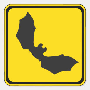 Watch Out: Bats! Square Sticker