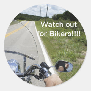 Watch out for Bikers Classic Round Sticker