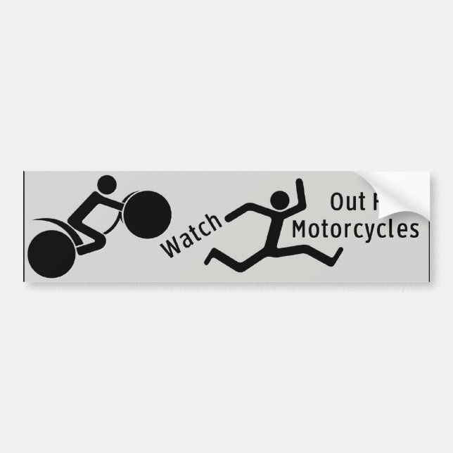 Watch Out For Motorcycles Bumper Sticker (Front)