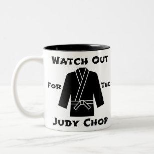 Watch Out For The Judy Chop Two-Tone Coffee Mug