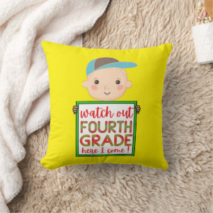 WATCH OUT FOURTHGRADE HERE I COME funny cute Cushion