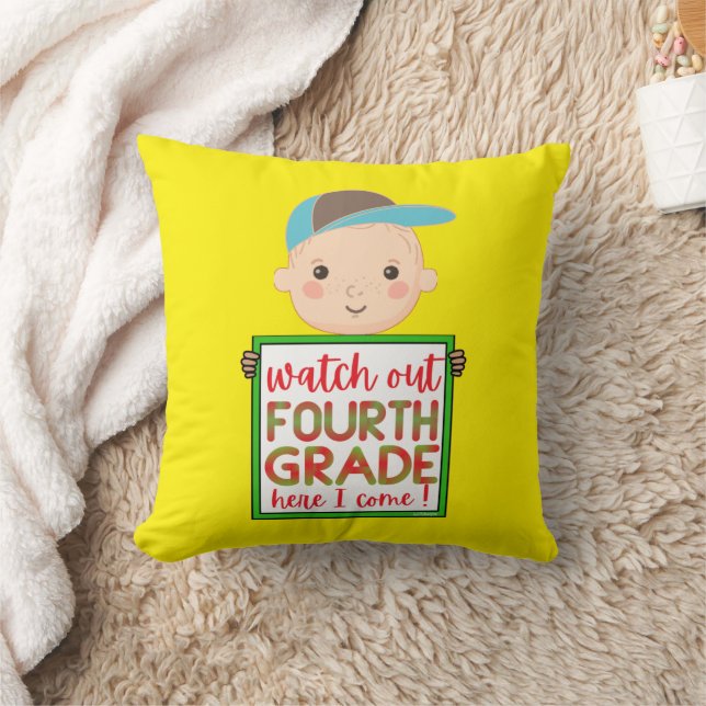WATCH OUT FOURTHGRADE HERE I COME funny cute       Cushion (Blanket)